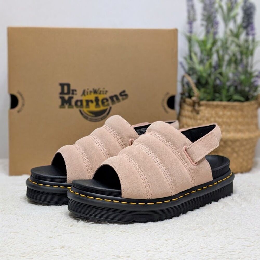 Dr. Martens Powder Pink Kole Lightweight Suede Sandals Women's 10 UK 8 NIB